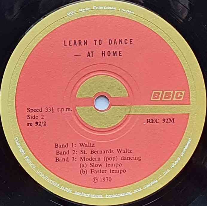 REC 92 Learn to dance at home Anthony Foster from the BBC records and Tapes library Label